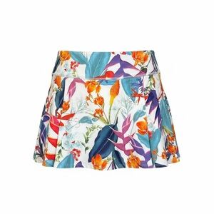 Athleta Speed Skort Tropical White Multi Floral Medium EUC Pickleball Tennis